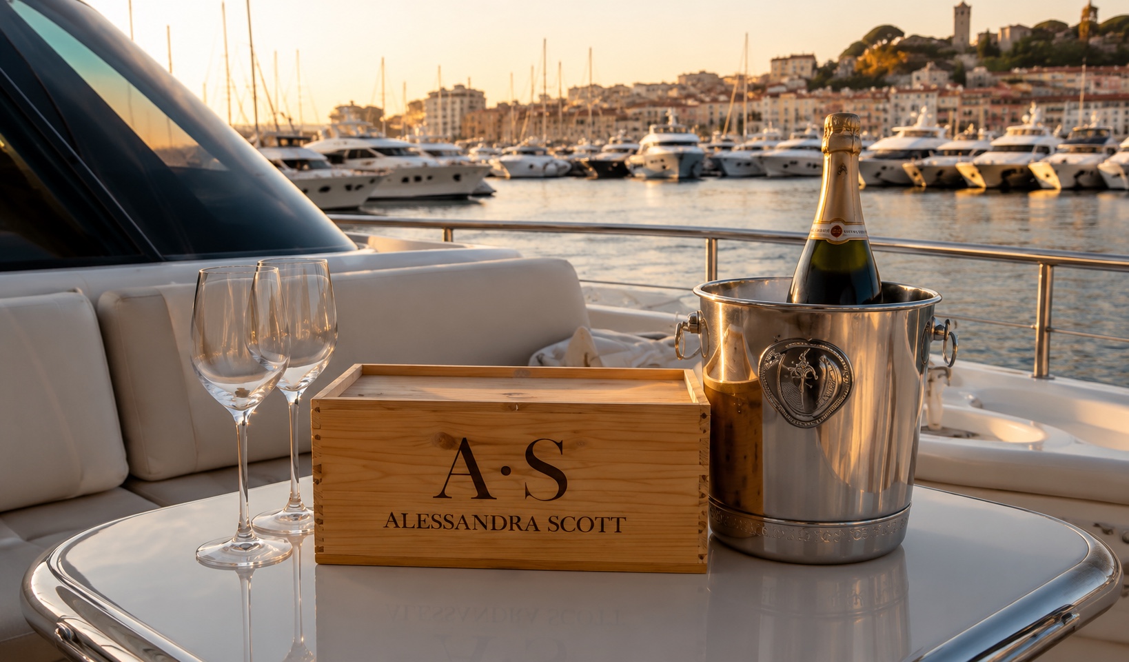 Champagne livré sur yacht